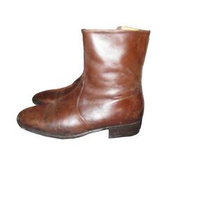 MORESCHI ITALY Genuine Italian Leather Boots in black size 8.5 Full zip Vintage